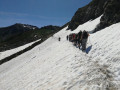 Crossing a wide snowfield