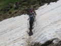 Crossing a small snowfield (13 June 2026)