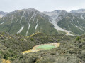 Blue Lake and view of Tasman Glacier