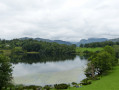 View across Loughrigg Fold to the Langdale Pikes