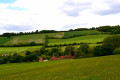 View into the valley and a farm