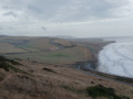 View of the rolling hills in front of Compton Bay