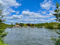 View over Hambleden Lock and marina