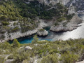 Vue d'en haut sur la calanque de Sugiton