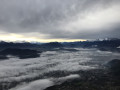 Vue de la vallée avec un temps d'hiver
