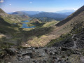Vue des étangs de Bouillouses depuis la montée au Carlit Vue des étangs de Bouillouses depuis la montée au Carlit
