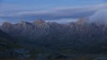 Vue matinale sur le massif des Cerces et les timides Ecrins
