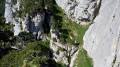 Vue plongeante sur le sangle que l'on vient d'emprunter