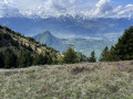 Vue sur la vall&eacute;e de l'Arve et la cha&icirc;ne du Bargy