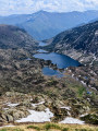 Vue sur les &eacute;tangs de Bassi&egrave;s depuis le pic de Cabanatous