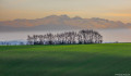 Vue sur la chaine des Pyrénées en hiver