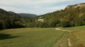 Vue sur la vallée avant d'arrivée à l'église les Bouchoux