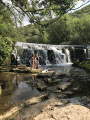 Weir and children playing