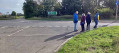 Crossing A16 with pedestrian island