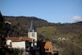 Aqueduc, vue sur les Alpes et Madone depuis Yzeron